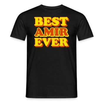Amir Prénom Cadeau drôle - T-shirt homme - noir - Devant - AI Model Male 178 light (178cm)