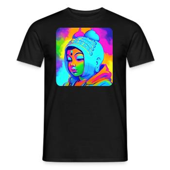 Cute Buddha Head - Men's T-Shirt - black - Front - AI Model Male 178 light (178cm)