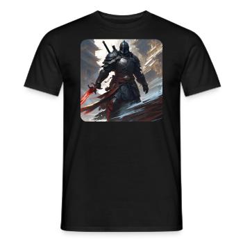 Dark Fantasy Warrior with Heavy - Men's T-Shirt - black - Front - AI Model Male 178 light (178cm)