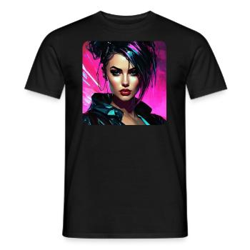 Cool Streetwear Gothic Girl - Men's T-Shirt - black - Front - AI Model Male 178 light (178cm)