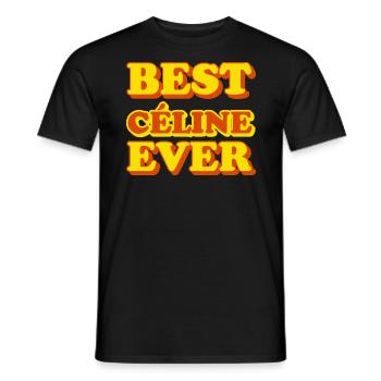 Céline prénom drôle de cadeau - T-shirt homme - noir - Devant - AI Model Male 178 light (178cm)