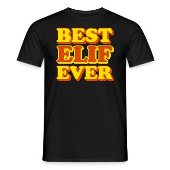 Elif Vorname lustiges Geschenk - Männer T-Shirt - Schwarz - Vorne - AI Model Male 178 light (178cm)