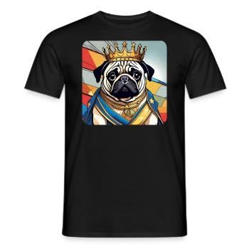 Carlin royal mignon avec couronne - T-shirt homme - noir - Devant - AI Model Male 178 light (178cm)