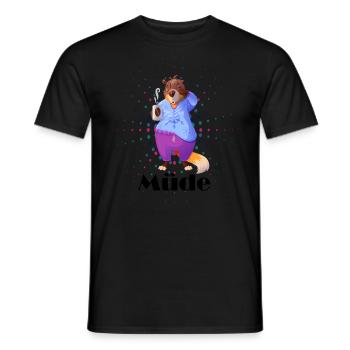 Wie Trinks du deinen Kaffee? MÜDE - Männer T-Shirt - Schwarz - Vorne - AI Model Male 178 light (178cm)