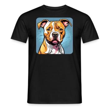 Cute Cute Pitbull Dog - Men's T-Shirt - black - Front - AI Model Male 178 light (178cm)