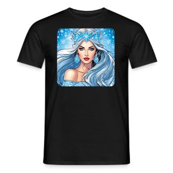 Winter Eiskönigin mit Eiskristallen - Männer T-Shirt - Schwarz - Vorne - AI Model Male 178 light (178cm)
