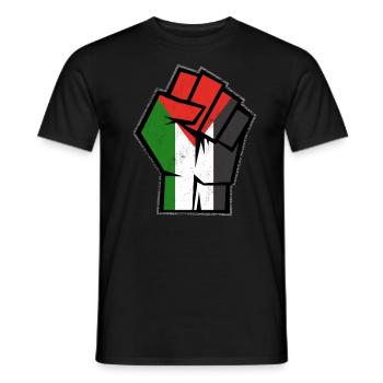 Free Palestine, Vinatge Palestinian Patriotic - Men's T-Shirt - black - Front - AI Model Male 178 light (178cm)