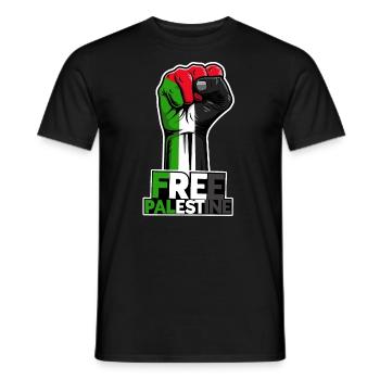 Free Palestine, Palestinian Patriotic Flag, - Men's T-Shirt - black - Front - AI Model Male 178 light (178cm)