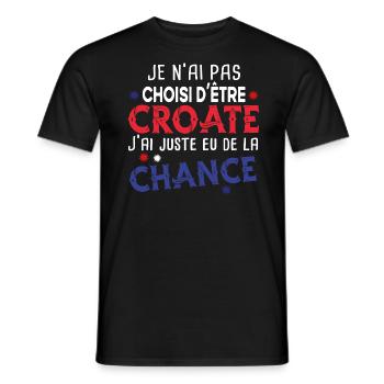 Croate Croatie Europe Cadeau Pays Humour Dubrovnik - T-shirt homme - noir - Devant - AI Model Male 178 light (178cm)
