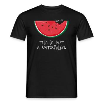 Cessez le symbole patriotique de la pastèque de Palestine libre - T-shirt homme - noir - Devant - AI Model Male 178 light (178cm)