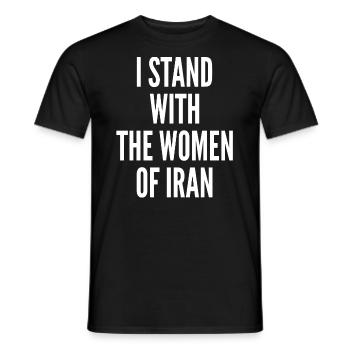 I stand with the Women of Iran, Iran Azadi, - Men's T-Shirt - black - Front - AI Model Male 178 light (178cm)