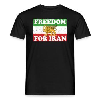 Iranische Löwenflagge FREIHEIT FÜR DEN IRAN Unterstützen Sie Frauen - Männer T-Shirt - Schwarz - Vorne - AI Model Male 178 light (178cm)