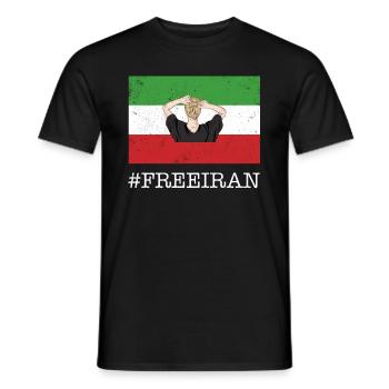 Neue iranische Flagge Kein Hijab weibliche Faustunterstützung - Männer T-Shirt - Schwarz - Vorne - AI Model Male 178 light (178cm)