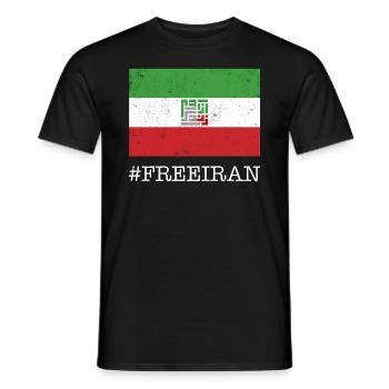 Iranische Flagge, Women Life Freedom auf Farsi, - Männer T-Shirt - Schwarz - Vorne - AI Model Male 178 light (178cm)