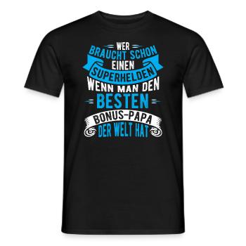 Bonus Papa - Männer T-Shirt - Schwarz - Vorne - AI Model Male 178 light (178cm)