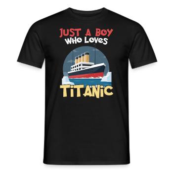 Titanic Ship Boys who just love the RMS Titanic - Men's T-Shirt - black - Front - AI Model Male 178 light (178cm)