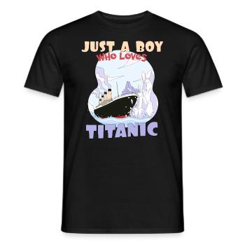 Titanic Ship Boys, die die RMS Titanic einfach lieben - Männer T-Shirt - Schwarz - Vorne - AI Model Male 178 light (178cm)