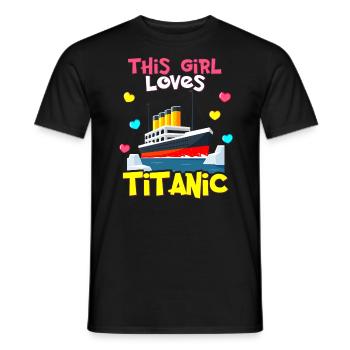 RMS Titanic Gifts for Girls Titanic Lovers Ship - Men's T-Shirt - black - Front - AI Model Male 178 light (178cm)