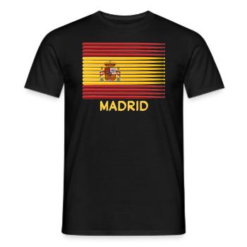 Madrid Spain Spanish Flag Drummer Sticks Patriotic - Men's T-Shirt - black - Front - AI Model Male 178 light (178cm)