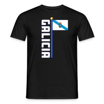 Galice, Drapeau de Galice, bandeira do orgullo galego - T-shirt homme - noir - Devant - AI Model Male 178 light (178cm)