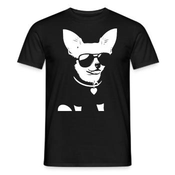 Chihuahua drôle portant des lunettes de soleil Chihuahuas - T-shirt homme - noir - Devant - AI Model Male 178 light (178cm)