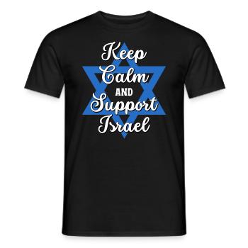 Restez calme et soutenez Israël - T-shirt homme - noir - Devant - AI Model Male 178 light (178cm)