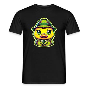Detektiv Duck - Männer T-Shirt - Schwarz - Vorne - AI Model Male 178 light (178cm)