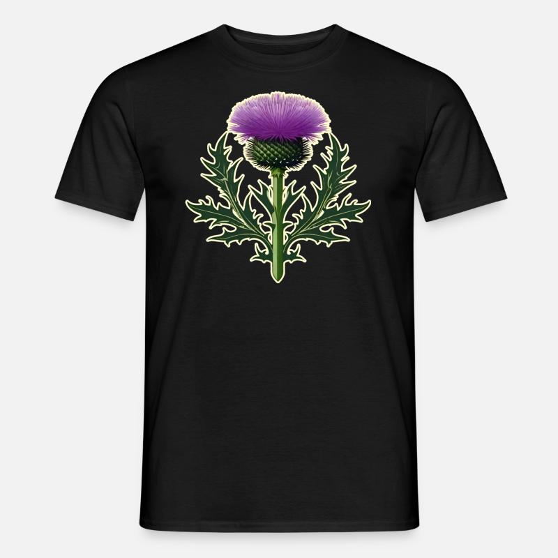 Wunderschöne Distel alls Wappen I - Männer T-Shirt - Schwarz