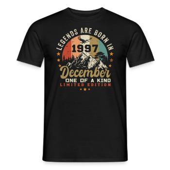 The Legends were released in December 1997 - Retro 1997 - Men's T-Shirt - black - Front - AI Model Male 178 light (178cm)