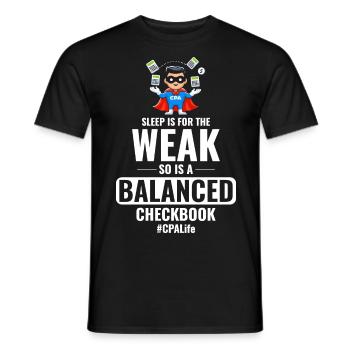 CPA-Superheld: Jonglieren mit Taschenrechnern mit einem Augenzwinkern - Männer T-Shirt - Schwarz - Vorne - AI Model Male 178 light (178cm)
