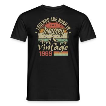 Les Légendes Sont Nées En Janvier 1969 - 1969 - T-shirt homme - noir - Devant - AI Model Male 178 light (178cm)