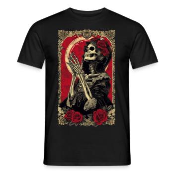 Lady Death Gothique Squelette Rose - T-shirt homme - noir - Devant - AI Model Male 178 light (178cm)