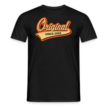 Original Since 2003 (Geburtsjahr, Geburtstag / 3C) - Männer T-Shirt - Schwarz - Vorne - AI Model Male 178 light (178cm)