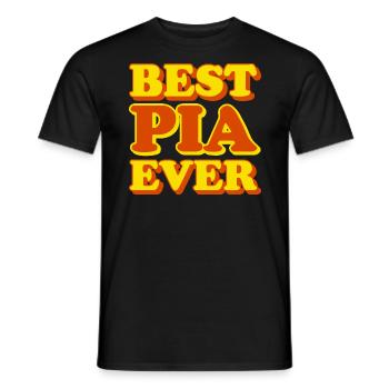 Pia First Name Funny Gift - Men's T-Shirt - black - Front - AI Model Male 178 light (178cm)