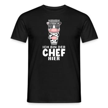 Chef Spruch Anführer Kuh Motiv - Männer T-Shirt - Schwarz - Vorne - AI Model Male 178 light (178cm)