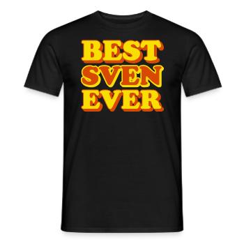 Sven First Name Funny Gift - Men's T-Shirt - black - Front - AI Model Male 178 light (178cm)