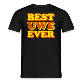 Uwe First Name Funny Gift - Men's T-Shirt - black - Front - AI Model Male 178 light (178cm)