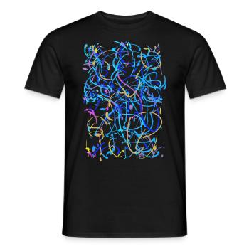 Abstract - Background Structure - Men's T-Shirt - black - Front - AI Model Male 178 light (178cm)