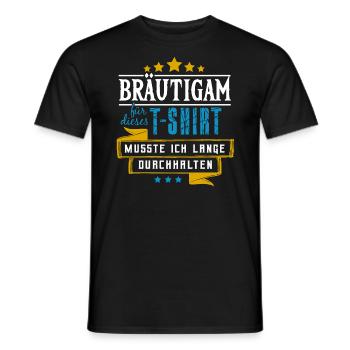 Bräutigam durchhalten Junggesellenabschied JGA - Männer T-Shirt - Schwarz - Vorne - AI Model Male 178 light (178cm)