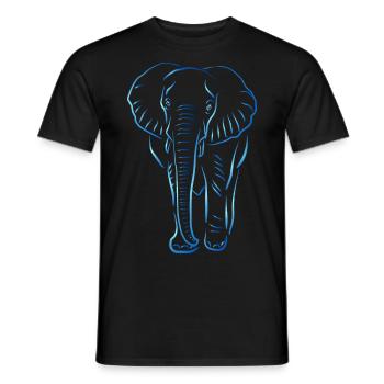 Motif elephant in blue gift - Men's T-Shirt - black - Front - AI Model Male 178 light (178cm)