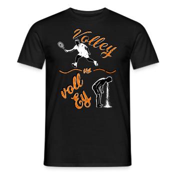 Tennis Volley oder Voll Ey Fun Design - Männer T-Shirt - Schwarz - Vorne - AI Model Male 178 light (178cm)