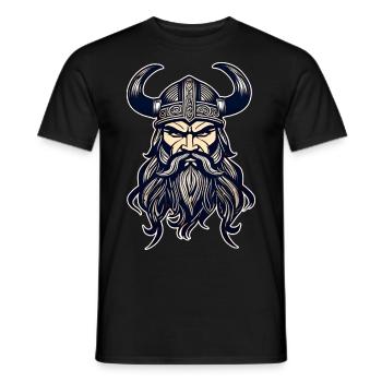 Proud Viking Warrior Germanic - Men's T-Shirt - black - Front - AI Model Male 178 light (178cm)