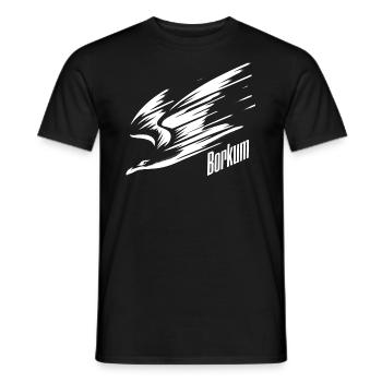 Borkum Sturzflug Tiefflieger Möwe Urlaub T-Shirt - Männer T-Shirt - Schwarz - Vorne - AI Model Male 178 light (178cm)