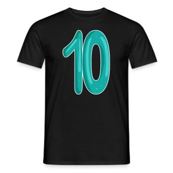 Zehn 10 Nummer Zahl - Männer T-Shirt - Schwarz - Vorne - AI Model Male 178 light (178cm)