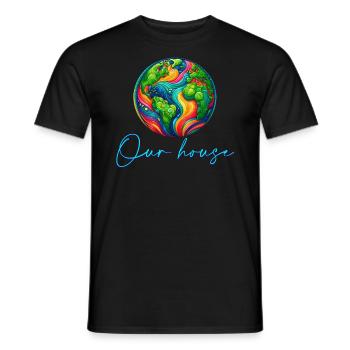World - Men's T-Shirt - black - Front - AI Model Male 178 light (178cm)