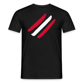 Austria Flag - Style Stripes - Men's T-Shirt - black - Front - AI Model Male 178 light (178cm)