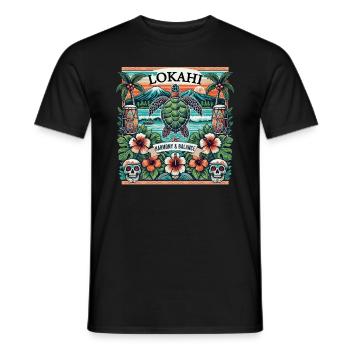 Hawaii Lokahi Harmonie und Gleichgewicht Reine Glückseligkeit - Männer T-Shirt - Schwarz - Vorne - AI Model Male 178 light (178cm)