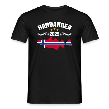Norwegen Angeln 2025 Hardanger - Männer T-Shirt - Schwarz - Vorne - AI Model Male 178 light (178cm)