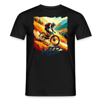 Vélo VTT - T-shirt homme - noir - Devant - AI Model Male 178 light (178cm)
