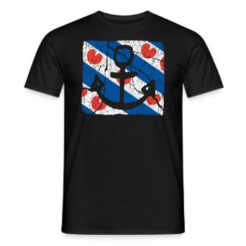Friesland Anker - Männer T-Shirt - Schwarz - Vorne - AI Model Male 178 light (178cm)